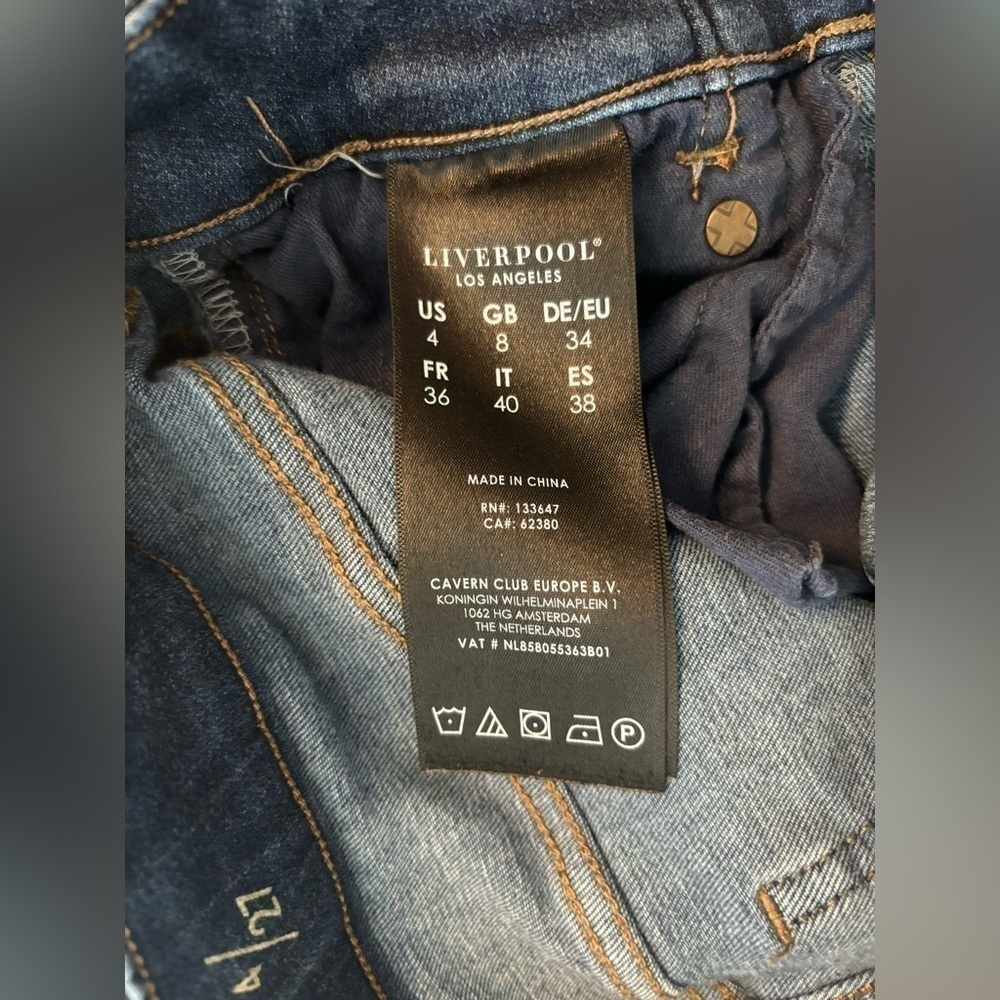 Liverpool Jeans The Slim Straight Leg Pull On in Griffith SPR DK Mid Rise Size 4 - Picture 5 of 13